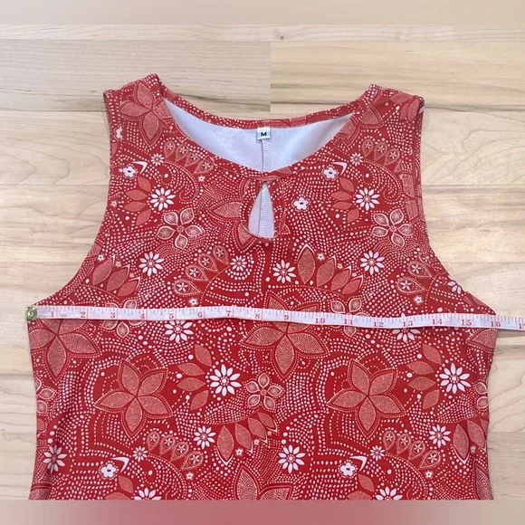 Nuu Muu Classic Keyhole Sleeveless Orange Floral Paisley Athletic Dress … - Picture 7 of 8